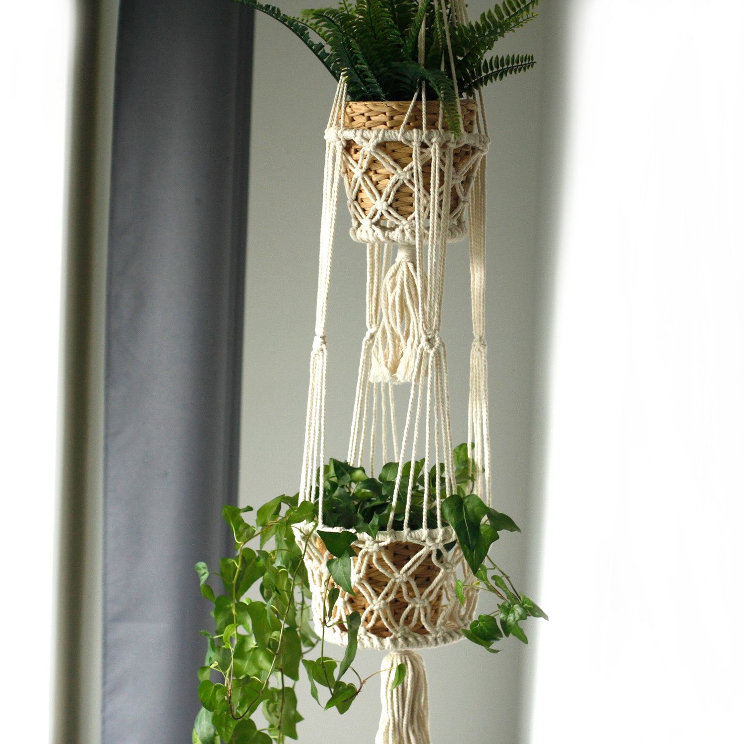 Macrame Pot Holder - Double Holder - Image 7