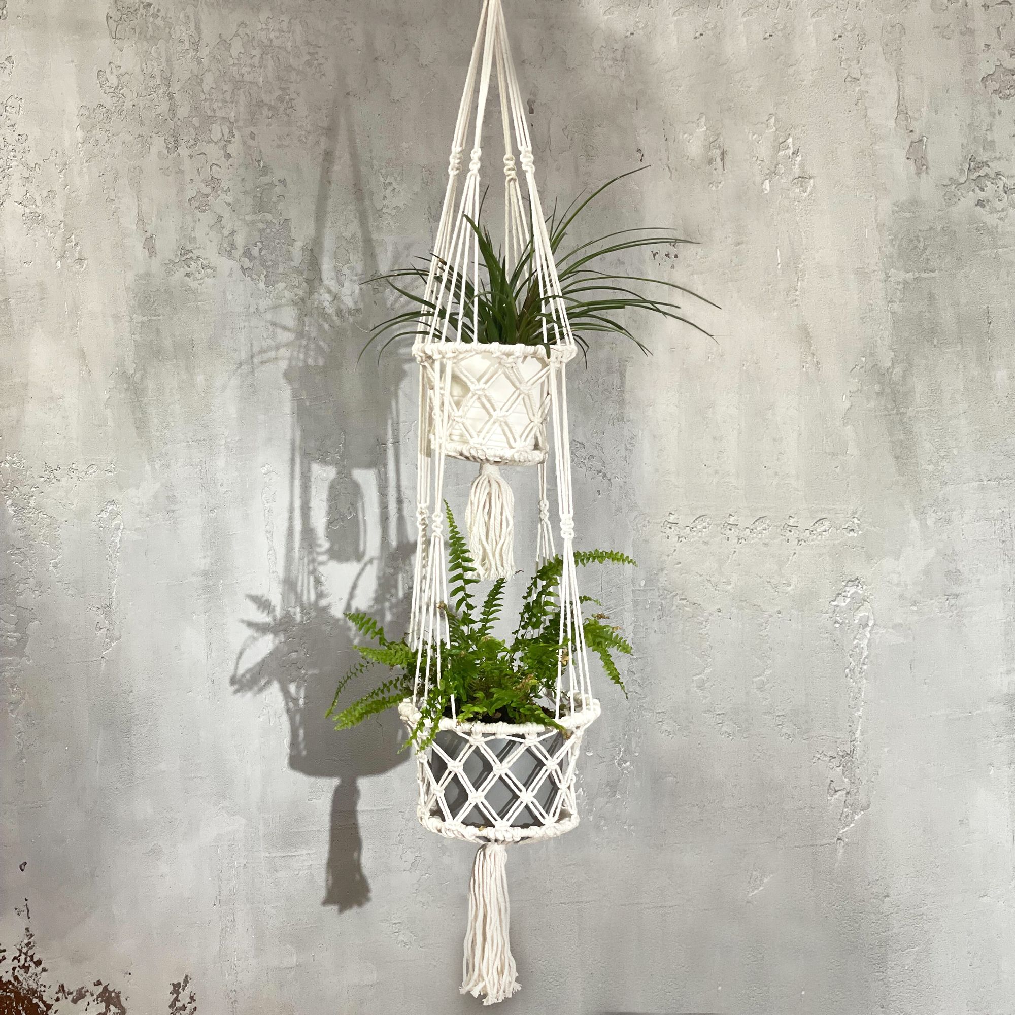Macrame Pot Holder - Double Holder - Image 9