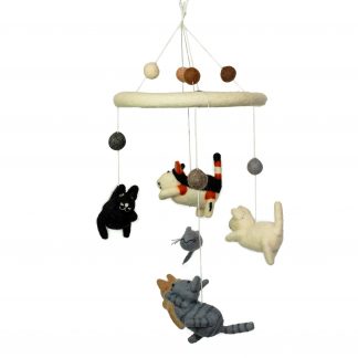 Handmade Felt Mobile - Cats & Mice
